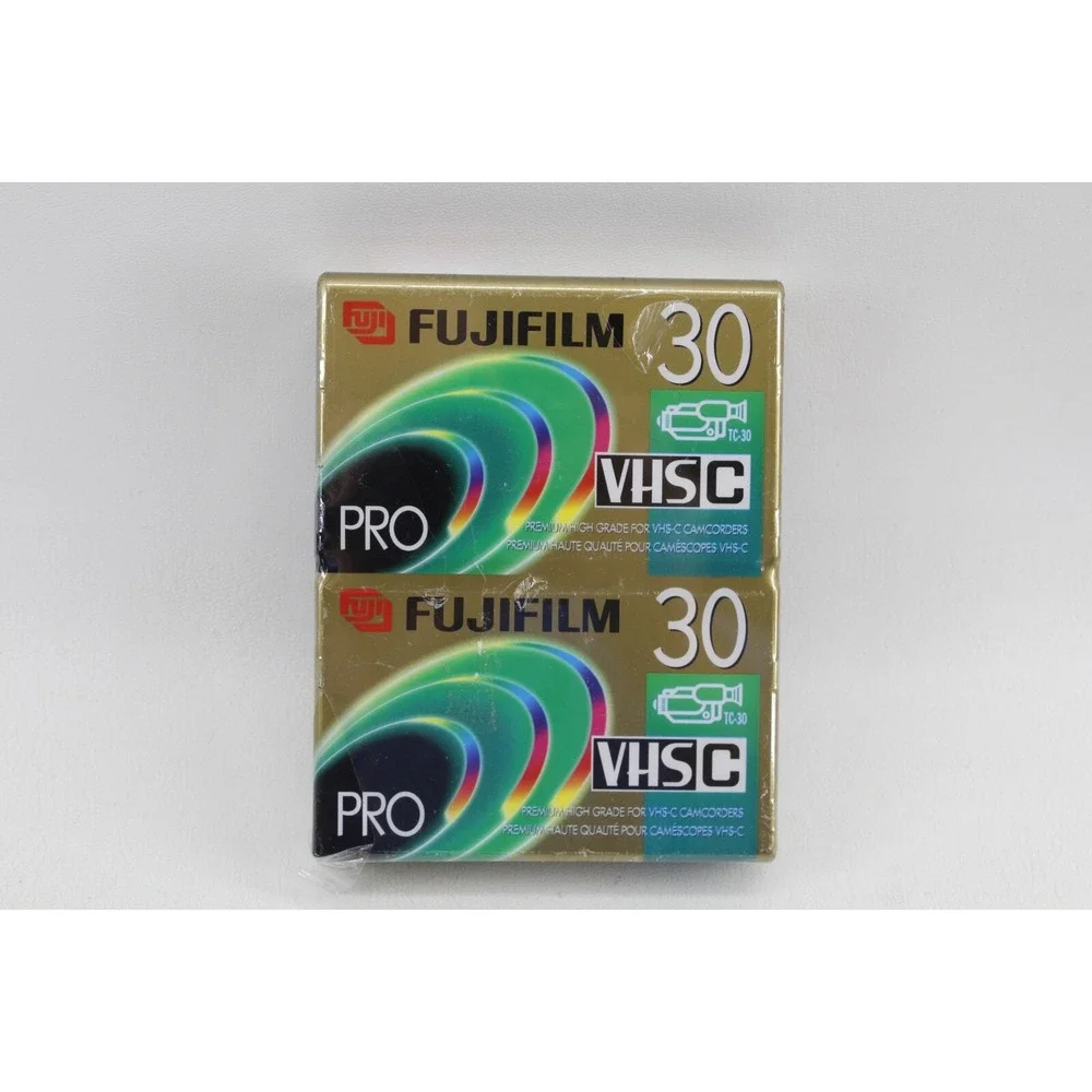 FujiFilm Pro VHS-C Premium Blank Camcorder Tapes 2‎ Pack PHG-TC30 NEW